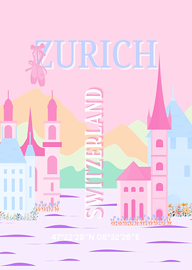 Zurich, Switzerland Illustration