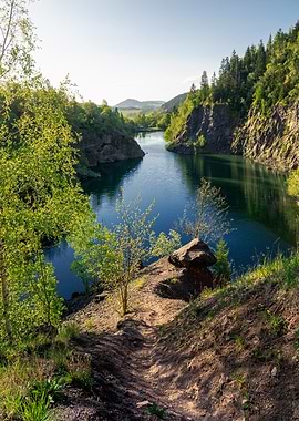 Serene Lake in a Quarry