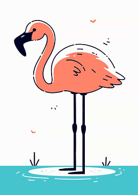 Pink Flamingo Illustration