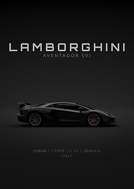 Lamborghini Aventador SVJ - black Specs