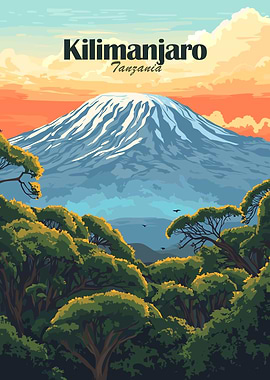 Kilimanjaro Mountain Poster