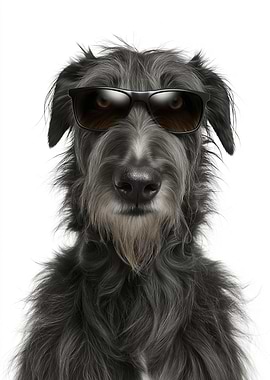 Cool Irish Wolfhound Dog in Sunglasses