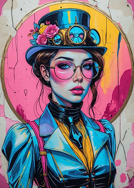 Stylish Steampunk Girl Portrait