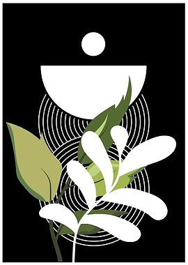 Abstract Green Leaves