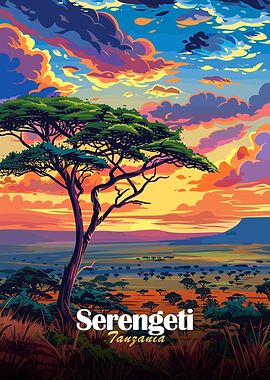 Serengeti Sunset Landscape