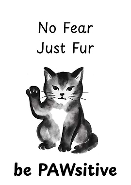 No Fear. Just Fur - Cat Motivation