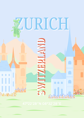 Zurich, Switzerland Illustration