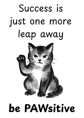 Success is just one more leap away - Cat Motivation