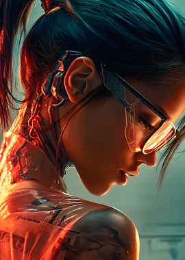Cyberpunk Woman with Implants