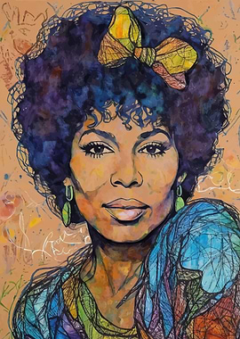 Minnie Riperton Watercolor Portrait