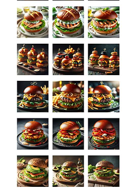 Variety of Gourmet Burgers