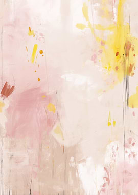 Abstract Pink and Yellow Painting