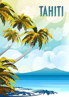 Tahiti Palm Trees Beach