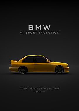BMW M3 E30 Evo 3 Yellow - Specs