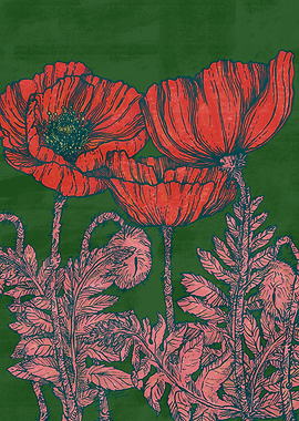 POPPIES (GREEN)