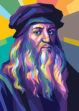 Leonardo da Vinci Pop Art Portrait