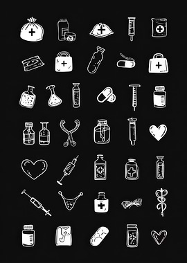 Medical Doodle Icons