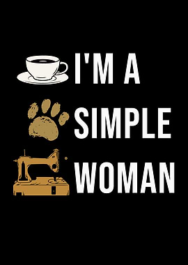 Simple Woman Coffee Dog Sewing