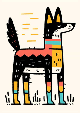 Colorful Dog Illustration