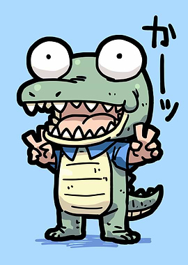 Excited Crocodile Cartoon