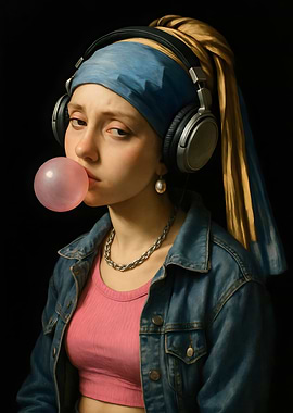 Girl with a Pearl Earring and Bubblegum