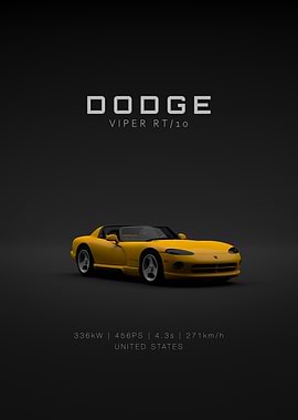 Front Dodge Viper RT-10 Yellow Specs