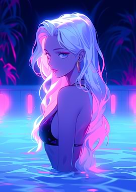 Anime Girl in Pool