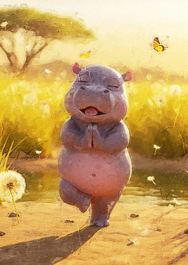 Yoga Hippo in Nature
