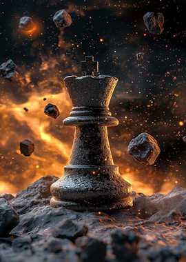 Chess King in Flames
