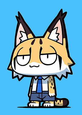 Cute Cartoon Lynx in Uniform