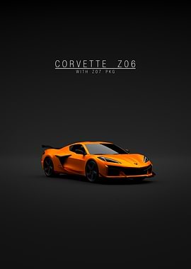 Front Corvette C8 Z06 Z07 2023 - Orange
