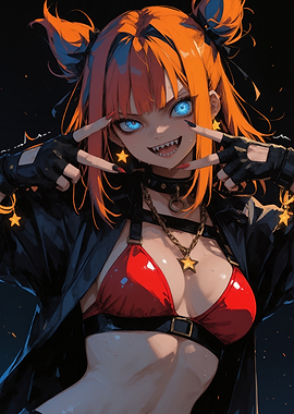 Anime Girl Fiery Rebel