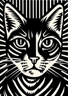 Black and White Cat Portrait