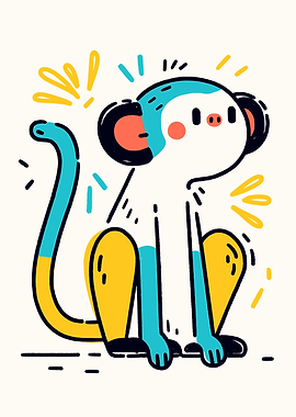 Cute Cartoon Monkey