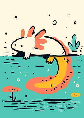 Cute Axolotl Illustration