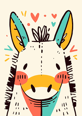 Cute Donkey Illustration