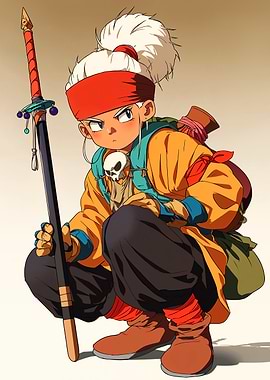 Anime Warrior with Staff