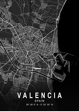 Valencia Dark Map