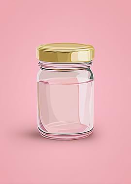 Glass Jar with Gold Lid