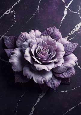 Purple Rose on Marble