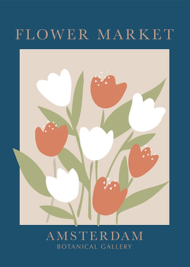 Flower Market Amsterdam Blue