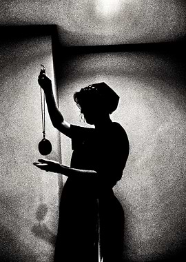 Silhouette of a Woman with a Pendant