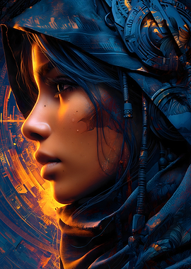 Cyberpunk Woman Portrait