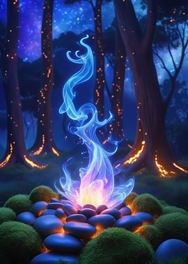 Mystical Forest Fire