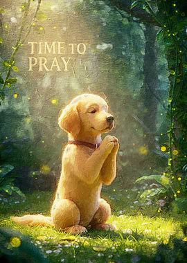 Golden Retriever Praying