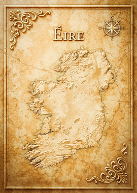 Ireland Map - Marble