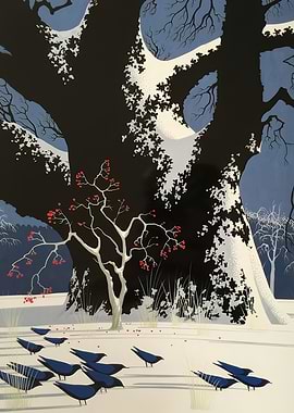 Winter Crows Under a Tree