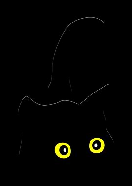 Black Cat with Yellow Eyes