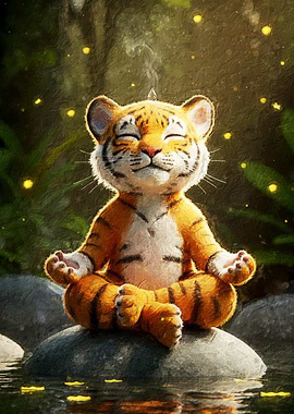 Meditating Tiger Cub