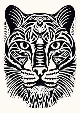 Ocelot Head Illustration